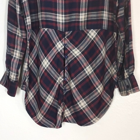Karen Hart Plaid Tunic Button Back Size Medium - Picture 6 of 13